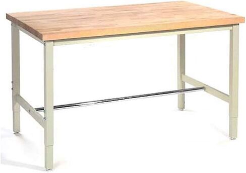 Global Industrial 60" W x 30" D Adjustable Height Workbench, 1-3/4" Thick Birch Top Square Edge, Tan in Saudi Arabia