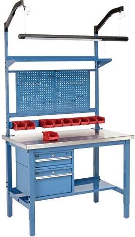 Global Industrial 48 "W X 30" D Workbench ، 1-1/2 "حافة مربعة سميكة من الفولاذ المقاوم للصدأ in Saudi Arabia