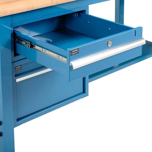 Global Industrial 60 "W X 30" D Workbench ، 1-3/4 "سميك من حافة السلامة من القيقب الكامل ، الأزرق in Saudi Arabia