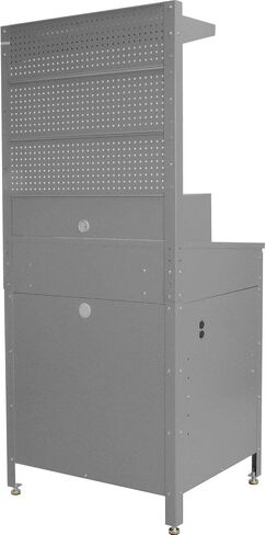 34-1/2 "W X 30" D X 80 "H Cabinet Shop Desk مع حمامات الحمام ، PEGBOARD و TOP SHELL ، الرمادي in Saudi Arabia
