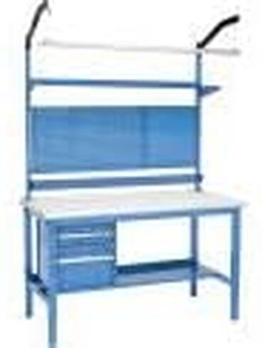 Global Industrial 60"W x 30"D Workbench, 1-1/4" Thick ESD Laminate Safety Edge Complete Bench, Blue in Saudi Arabia