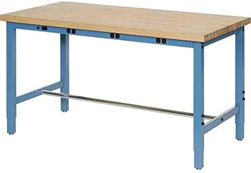 Global Industrial 96 "W × 36" د طاولة عمل قابلة للتعديل ، ساحة الطاقة ، 1-3/4 "حافة بتوري أعلى سميكة ، أزرق in Saudi Arabia