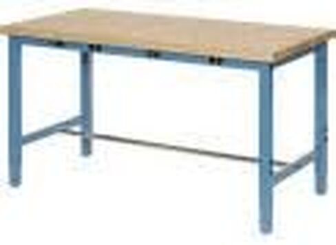 Global Industrial 96 "W × 36" د طاولة عمل قابلة للتعديل ، ساحة الطاقة ، 1-3/4 "حافة بتوري أعلى سميكة ، أزرق in Saudi Arabia