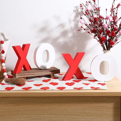 عيد الحب يوم الديكور وودن xoxo tabletop تسجيل التوقيع الكلاسيكي الأبيض عيد الحب ديكورات للمنزل الجرف الجرف رف موقد حفلات الزفاف لوازم حفلات الزفاف in Saudi Arabia