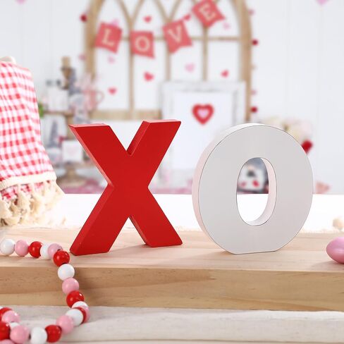 عيد الحب يوم الديكور وودن xoxo tabletop تسجيل التوقيع الكلاسيكي الأبيض عيد الحب ديكورات للمنزل الجرف الجرف رف موقد حفلات الزفاف لوازم حفلات الزفاف in Saudi Arabia