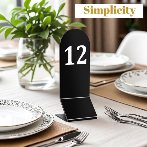 25 Pcs Table Numbers 1-25, Acrylic Double Sided Number Cards Wedding Table Numbers Restaurant Reception Number Stands Signs for Wedding Restaurant Seating Cafes Banquet 2.36 x 6.3 Inch(Black) in Saudi Arabia