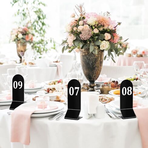 25 Pcs Table Numbers 1-25, Acrylic Double Sided Number Cards Wedding Table Numbers Restaurant Reception Number Stands Signs for Wedding Restaurant Seating Cafes Banquet 2.36 x 6.3 Inch(Black) in Saudi Arabia