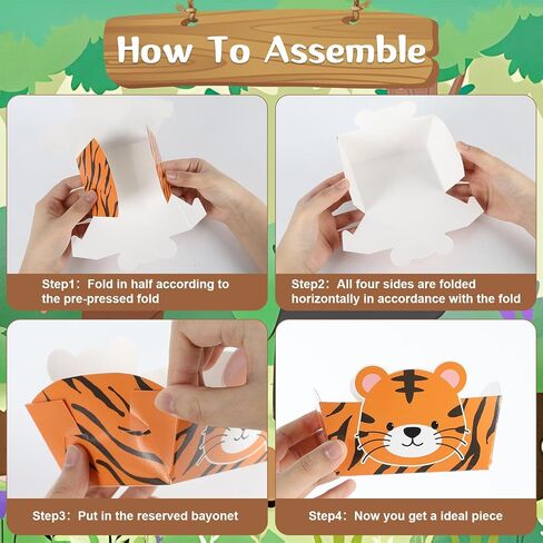 24 حزمة غابة Safari Animals Party Supplies حديقة حيوانات قابلة للتخلص من الأطعمة الغذائية الصواني البرية للحيوانات البرية حفلات عيد ميلاد الأزخ in Saudi Arabia