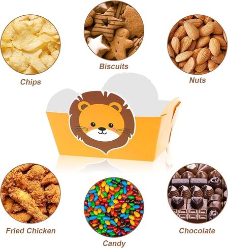 24 حزمة غابة Safari Animals Party Supplies حديقة حيوانات قابلة للتخلص من الأطعمة الغذائية الصواني البرية للحيوانات البرية حفلات عيد ميلاد الأزخ in Saudi Arabia