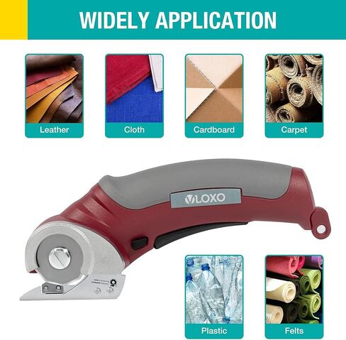 VLOXO Electric Scissors, Cordless Cardboard Cutter Power Box Cutter with Safety Lock, Multi-Cutting Tools for Cardboard, Rechargeable Mini Scissors for Plastic Leather Canvas with Storage Box Orange in Saudi Arabia