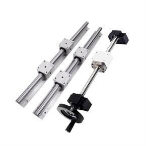 Linear Motion Ball Screw Machine Parts Ball Screw Kit 2pcs SBR20 Linear Guide+4pcs SBR20UU Slider Block+1 Set Ball Screw SFU2005 with Handhweel(900mm) in Kuwait