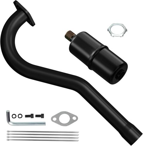 Central Long Mini Bike Exhaust Header Pipe with Muffler Kit Replacement for Coleman CT100U GMB100 98cc 99cc Mini Bike 154F 3.0HP Predator 79cc 3HP Engine GPS Rascal 98 Lite Minibike Parts in Saudi Arabia