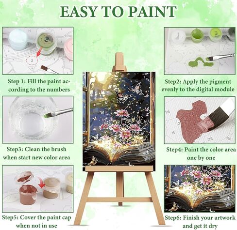 NAIMOER Paint by Numbers Kits for Adults Beginner with Wooden Framed, Blue Lilac Flowers Color by Numbers on Canvas Painting Kits for Adults, Easy Paint DIY Acrylic for Home Wall Decor 12X16 Inch in Saudi Arabia