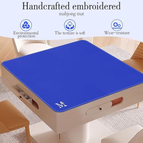 Mahjong Mat | الحد من الضوضاء المضادة للانزلاق النيوبرين ، التصميم البسيط والتطريز | 32.4x32.4 بوصة وردي | مثالي ل Mahjong ، ألعاب الطاولة وألعاب البلاط | هدية أنيقة (رسالة مخصصة) in Kuwait