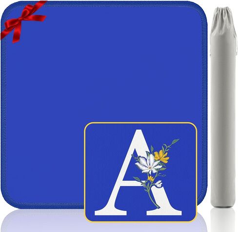 Mahjong Mat | Neoprene Anti-Slip Noise Reduction, Simple Design & Embroidery | 32.4x32.4 Inch Pink | Perfect for Mahjong, Board Games & Tile Games | Elegant Gift(Custom A Letter) in Kuwait