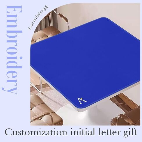 Mahjong Mat | Neoprene Anti-Slip Noise Reduction, Simple Design & Embroidery | 32.4x32.4 Inch Pink | Perfect for Mahjong, Board Games & Tile Games | Elegant Gift(Custom A Letter) in Kuwait
