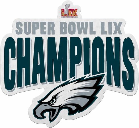 Rico Industries NFL Football Philadelphia Eagles 2025 Super Bowl Champs Shape Cut Cut - Home and Livid Room Décor - Soft Felt EZ للتعليق in Saudi Arabia