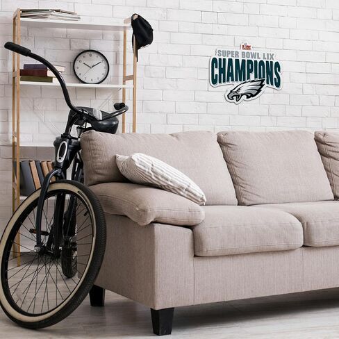 Rico Industries NFL Football Philadelphia Eagles 2025 Super Bowl Champs Shape Cut Cut - Home and Livid Room Décor - Soft Felt EZ للتعليق in Saudi Arabia
