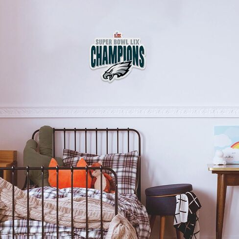 Rico Industries NFL Football Philadelphia Eagles 2025 Super Bowl Champs Shape Cut Cut - Home and Livid Room Décor - Soft Felt EZ للتعليق in Saudi Arabia