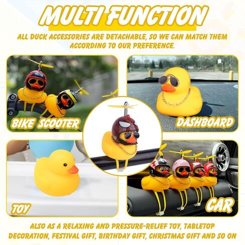X Xotic Tech Rubber Rubber Bike Bill Decoration ، ملحقات دراجة أصفر بطة أصفر لطيف مع خوذة مروحة للدراجات النارية للدراجات النارية ، مقود Horn Toy Sport (الحديد الأسود) in Saudi Arabia
