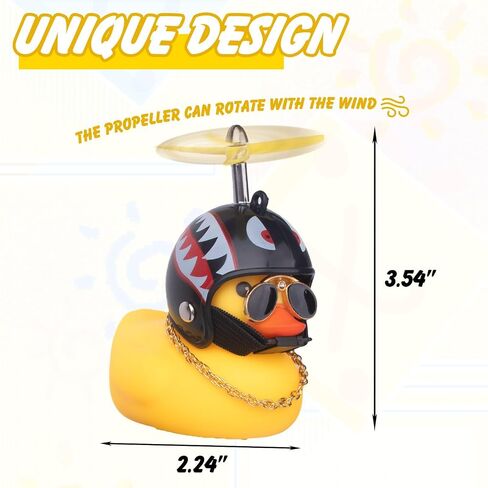 X Xotic Tech Rubber Rubber Bike Bill Decoration ، ملحقات دراجة أصفر بطة أصفر لطيف مع خوذة مروحة للدراجات النارية للدراجات النارية ، مقود Horn Toy Sport (الحديد الأسود) in Saudi Arabia