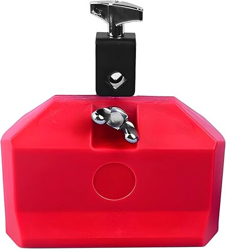 Red Plastic Cowbell for Drum Set, Percussion Accessory with Adjustable Clamp, Resilient Jam Block for Drum Kit, Ideal Gift for Drummers and Music Teachers in Saudi Arabia