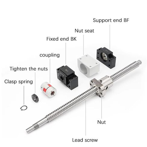 آلة التحكم في الكرة المزدوجة صامد الجوز SFU1204 برغي الكرة الدقة+الجوز+مقعد الإسكان الجوز+مقعد الدعم (300 مم) in Kuwait
