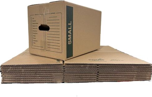10 - Pack Small Cardboard Moving Boxes 16x10x10 32 ECT With Handles in Kuwait