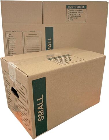 10 - Pack Small Cardboard Moving Boxes 16x10x10 32 ECT With Handles in Kuwait