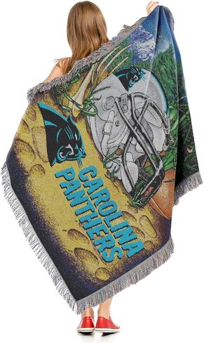 NFL Carolina Panthers Home Field Advantage Woven Tapestry Wall Hanging, 48 x 60 Inches, Officially Licensed, Decorative Fringes in Kuwait