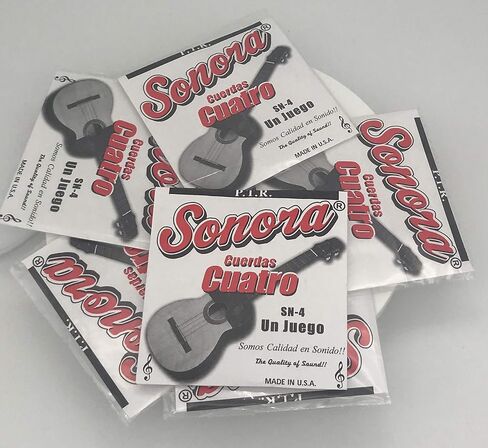 Sonora Strings SN4 Cuatro Strings Black Nylon - (Two Sets) - Cuerdas Cuatro - Made In USA in Saudi Arabia