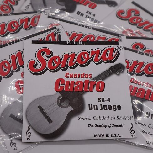 Sonora Strings SN4 Cuatro Strings Black Nylon - (Two Sets) - Cuerdas Cuatro - Made In USA in Saudi Arabia