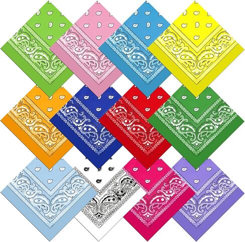 60 Pieces Cowboy Bandanas Bulk Paisley Novelty Headband Square Scarf Head Wrap Scarf Wristband for Race Parade Party Costume in Saudi Arabia