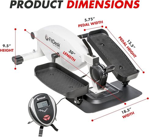 FITDESK تحت آلة تمرين الدراجة المكتبية ، تمرين دواسة مغناطيسية مضغوطة ، ميني بيضاوي الشكل ، مدرب أمراض القلب الهادئة للتدريبات على المكاتب المنزلية ، دراجة مقاومة قابلة للتعديل للياقة المكتبية in Kuwait