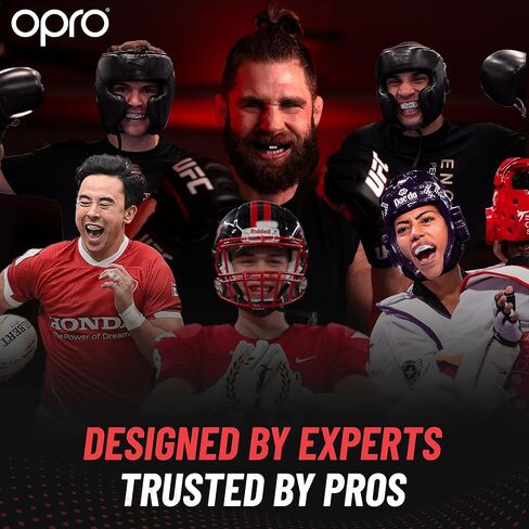 OPRO Gold Level Braces Mouth Guard, Moldable Mouthguard for Comfort & Fit for Boxing, Hockey, MMA, UFC, Football, Braces Protection, Youth & Adult Mouthguard with Case Included, Black in Saudi Arabia