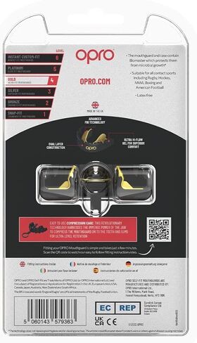 OPRO Gold Level Braces Mouth Guard, Moldable Mouthguard for Comfort & Fit for Boxing, Hockey, MMA, UFC, Football, Braces Protection, Youth & Adult Mouthguard with Case Included, Black in Saudi Arabia