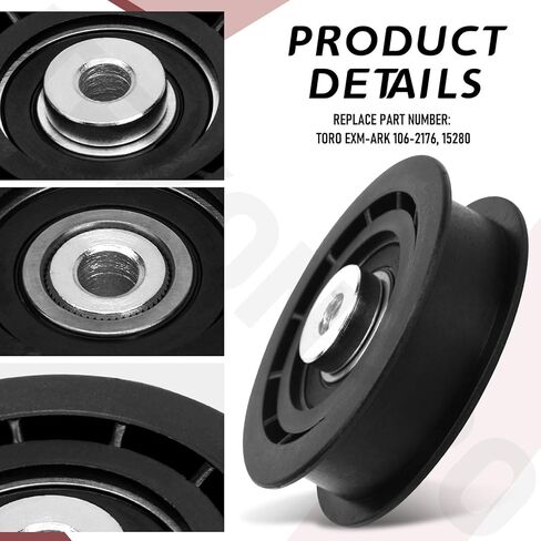 15280 Flat Hydro Drive Idler Pulley يحل محل Toro ، Exmark 106-2176 ، Timecutter ، سلسلة Quest Zero-Turn Mowers Z380 ، Z420 ، SS 4250 ، SW 4200 ، SW 5000 ، ZS 3200 ، ZS 3200S ، ZS 4200 ، ZS 4200S in Kuwait