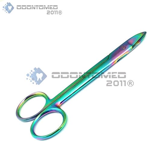 Odontomed2011 Multi Titanium Color Rainbow Crown مقص 4.5 " in Saudi Arabia