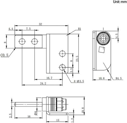 Metal Damping Axle Small Hinges with Torque 1Pcs(Left,0.5N.m) in Kuwait