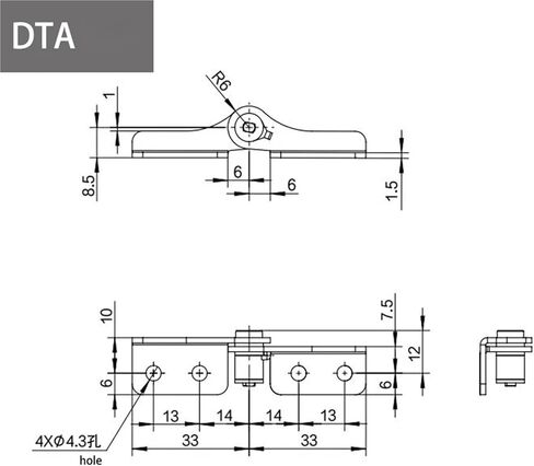 Stainless Steel Damping Hinge with Adjustable Torque Stop Anywhere Pivot and Positioning Support 1Pcs(DTA Left-Right,2.5N.m) in Kuwait
