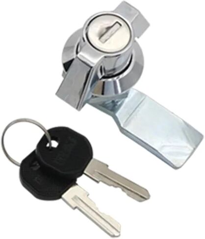 زنك سبيكة أسطواني قفل قفل الصناعي معدات توزيع المعدات الكهربائية مقبض مجلس الوزراء 1pcs (كروم لا قفل) in Kuwait