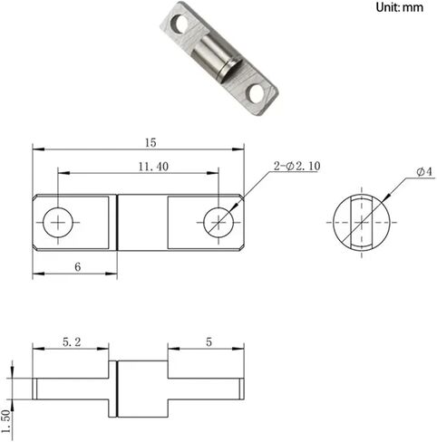 360-Degree Rotating Rod Dampers Hinge with Arbitrary Stop Function Embedded Small Torque Dampers Hinge 1Pcs(0.1N.m) in Kuwait