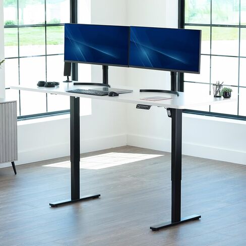 Vivo Universal 83 × 30 بوصة أعلى طاولة للمعايير والجلوس للوقوف إطارات مكتب قابلة للتعديل ومكتب ، وسطح المكتب الأبيض ، مكتب TOP84-30W in Saudi Arabia