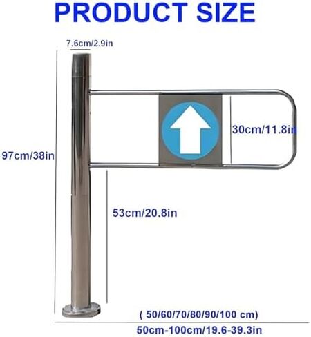 Automatic Rebound Swing Gate with Spring - 1-Way Safety Entrance Door for Supermarkets, Libraries & Scenic Areas - Self-Closing 80x97cm Security Gate in Saudi Arabia