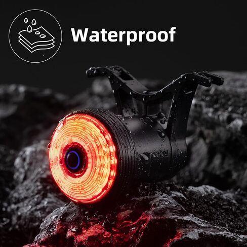 ROCKBROS Bike Tail Light Smart Brake Sensing Rear Bike Light,Auto On/Off, Waterproof,Type C USB Rechargeable，Black in Saudi Arabia
