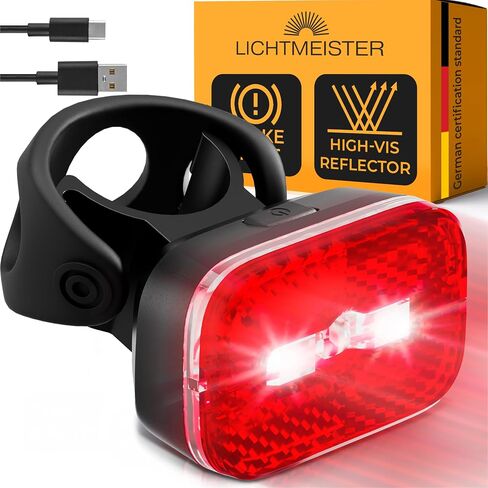 LICHTMEISTER® Bike Tail Light with Reflector and Intelligent Brake Light Function – Rear Bike Light LED – Bicycle Tail Light in Saudi Arabia