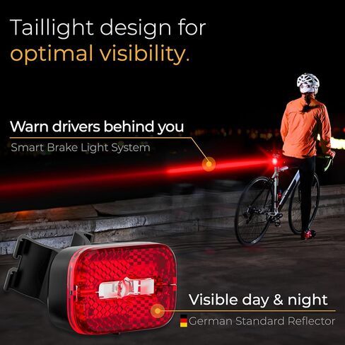 LICHTMEISTER® Bike Tail Light with Reflector and Intelligent Brake Light Function – Rear Bike Light LED – Bicycle Tail Light in Saudi Arabia