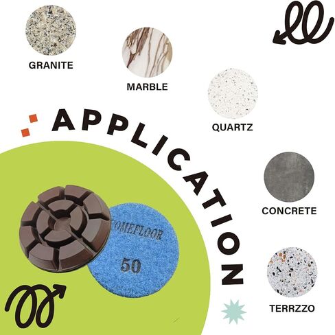 Diamond Floor Polishing Pads, 3 Inch Resin Bond Hook and Loop Polishing Pucks for Concrete, Terrazzo, Marble, Granite, Grit 30, 3PCS in Kuwait