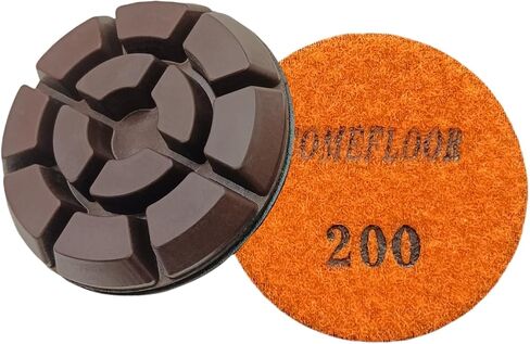 Diamond Floor Polishing Pads, 3 Inch Resin Bond Hook and Loop Polishing Pucks for Concrete, Terrazzo, Marble, Granite, Grit 30, 3PCS in Kuwait