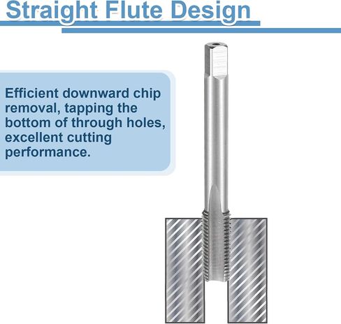 uxcell 2pcs Straight Flute Thread Tap, M10 x 1.25 Left Hand Metric Screw Threading Tapping Tool Thread Milling Machine Taps, High-Speed Steel 6542 (HSS 6542) in Saudi Arabia